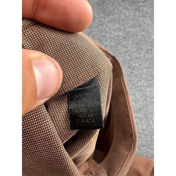 Jack Lipson Dress Shirt Men's Large Brown Long Sleeve Button Up Polyester - Picture 7 of 8